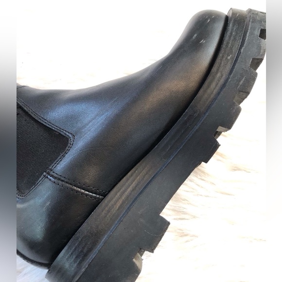 Steve Madden Explorer Chelsea black Boots 7.5 stretch platform chunky leather - Picture 7 of 11